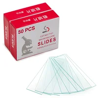 50 pcs/Box Lab Microscope Slides 1mm-1.2mm Thick Glass Slides for Microscope, Clear Glass Ground Edges 1" x 3" Accessories