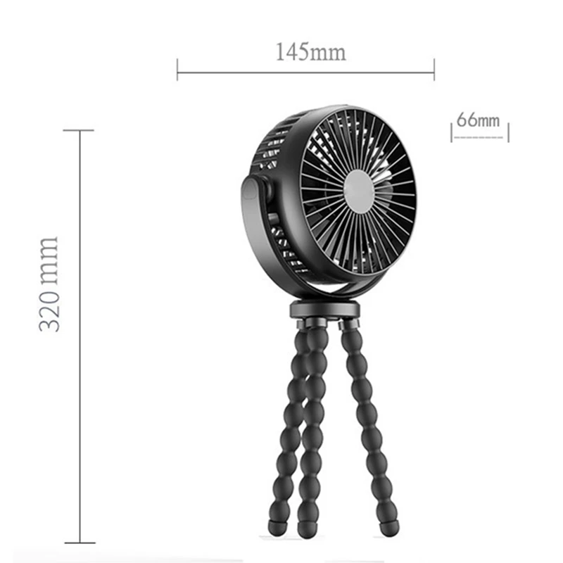 Misting Fan For Baby Stroller, Battery Operated Clip On Fan With Flexible Tripods-Rechargeable Portable Fan For Baby
