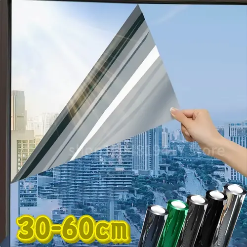 One Way Window Privacy Tint Film Anti Look Vinyl Mirror Self-adhesive Film Sun Blocking Anti UV Static Cling Stickers Home Decor
