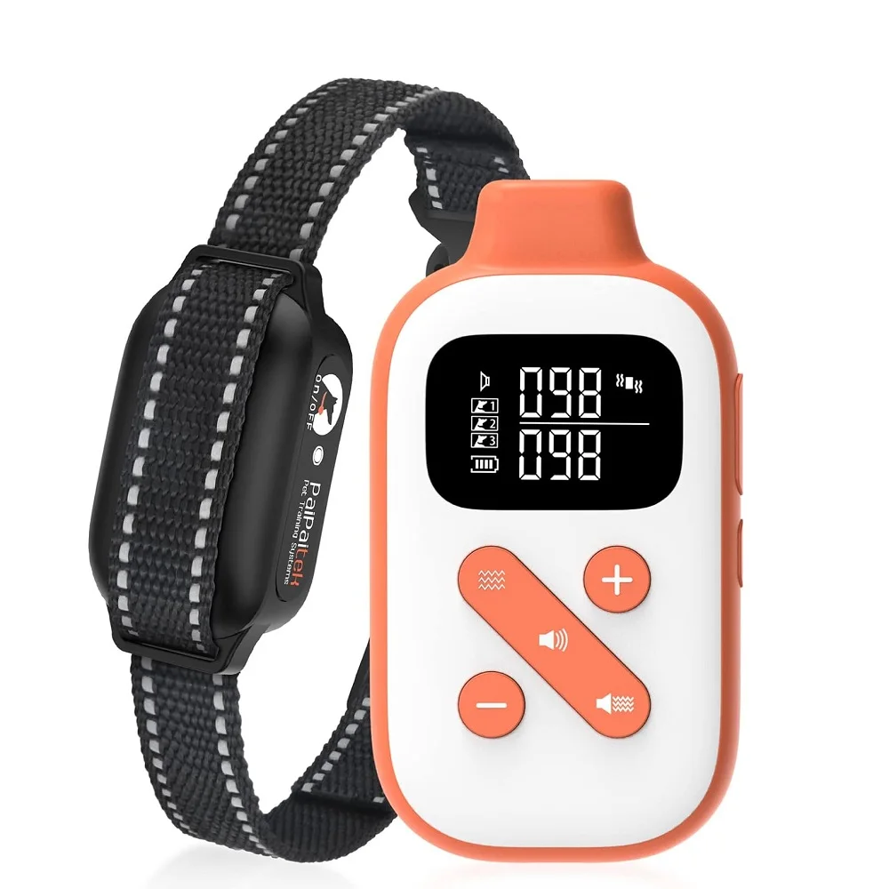 PaiPaitek 진동 개 목걸이, 충격 없음, 3300 피트 범위 개 훈련 목걸이, 원격, IPX7 방수 개 목걸이, 5-120lbs  Best5