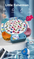 Children Electric Fishing Toys with Music Rotating Fish Interactive Board Game Fine Motor Skill Parent-child Toys for Kids Gifts 2