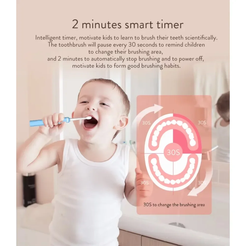 Durable Rechargeable Powered Soft Bristle Type Sonic Electric kids electric toothbrush automatic toothbrush with holder animal