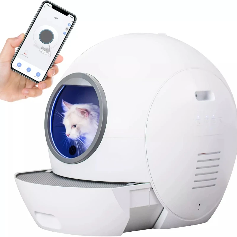 

2022 Automatic Cat Toilet Self Cleaning Cats Sandbox Smart Litter Box Closed Tray Toilet Rotary Training Detachable Bedpan