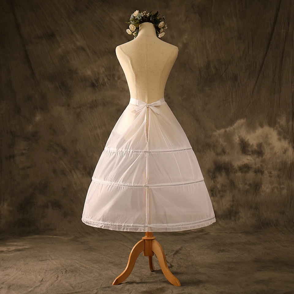 Auf Lager: 3-Reifiger, einlagiger, weißer A-Linien-Blumenmädchenkleid-Petticoat, Kinder-Krinoline-Unterrock, Hochzeitsaccessoires, Übergröße – Detail 6