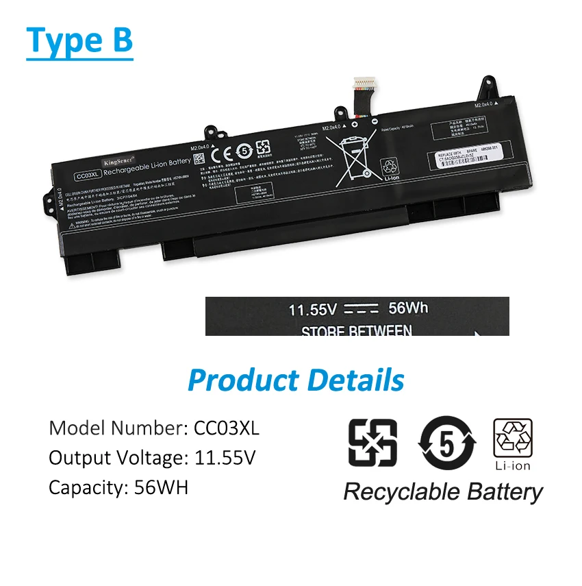 Kingsener Cc03xl Bateria do Portátil para hp Elitebook 850 g7 850 g8 855 g7 855 g8 para hp Zbook Firefly 15 g7 g8 Series 11.55v 56wh - Imagem 2