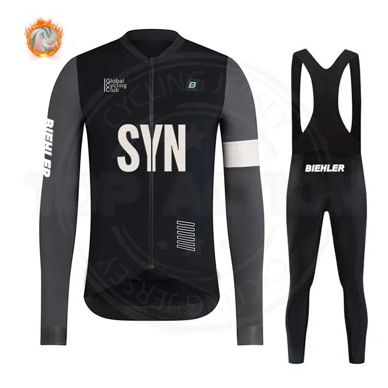 BIEHLER Winter Fleece Cycling Sets Ropa Ciclismo Men's Cycling Top