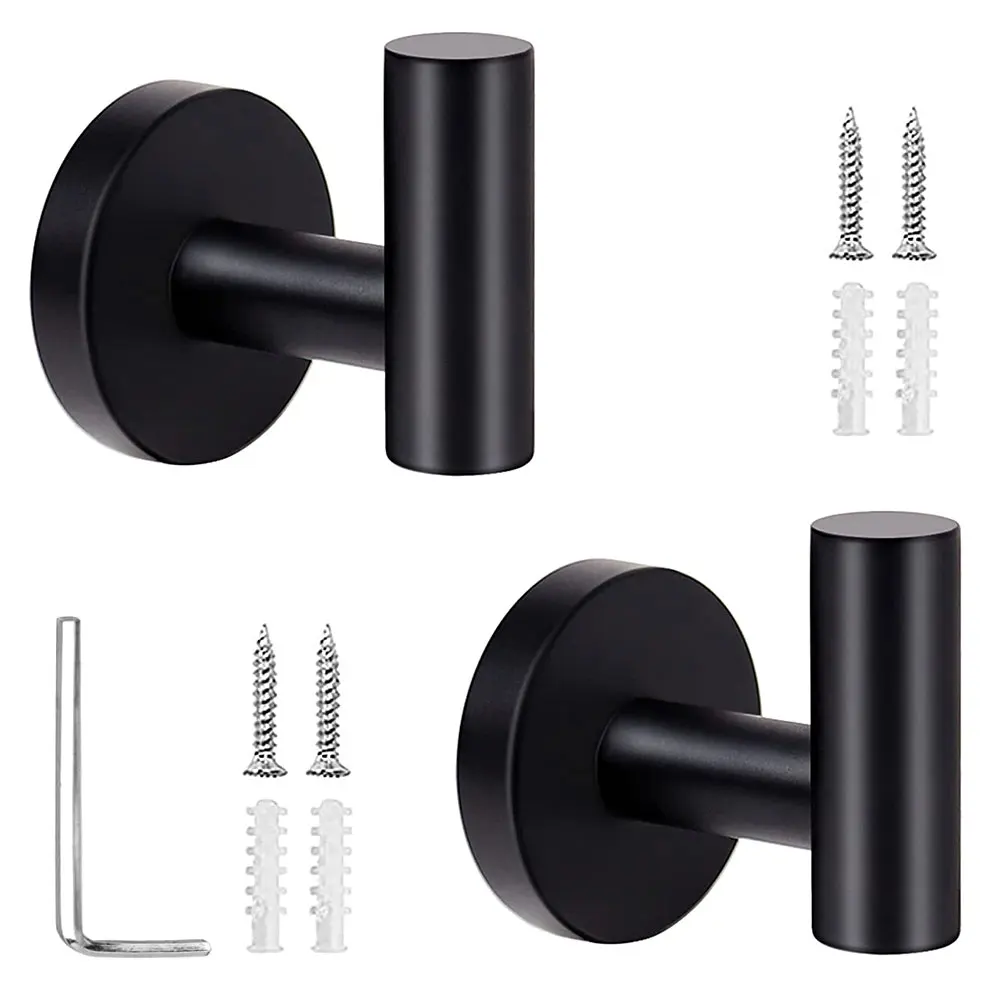 Porta Asciugamani Da Parete Per Bagno - 2 Anelli In Acciaio Inox 304, Nichel Spazzolato, Design Rotondo Moderno