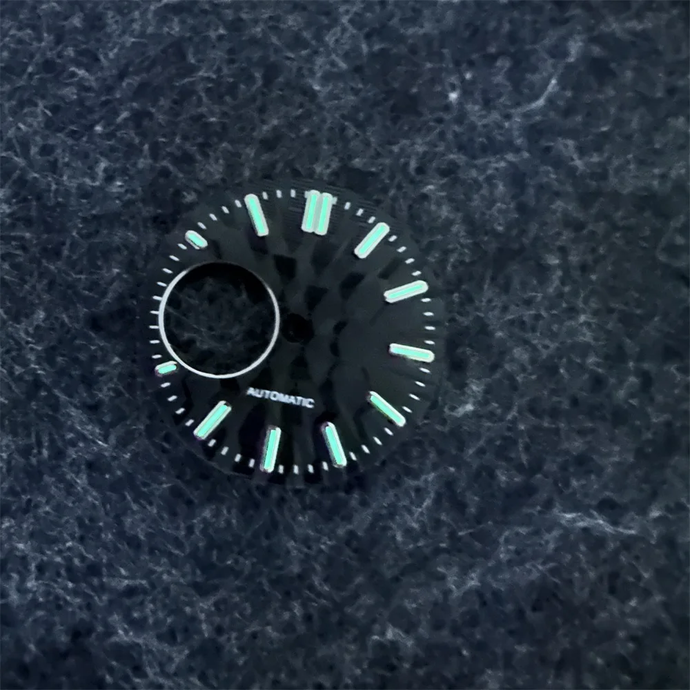 Watch Face Accessories Watch Dial Accessories 28.5mm Watch Dial Green Luminous Modification Watch Accessories Diving Texture Faces for NH38/ NH34 Movement