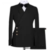 New Arrival Solid Men Suits Two Piece Chic Peak Lapel Side Single Breasted Clothing Formal Office Smart Casual Costume Homme 3