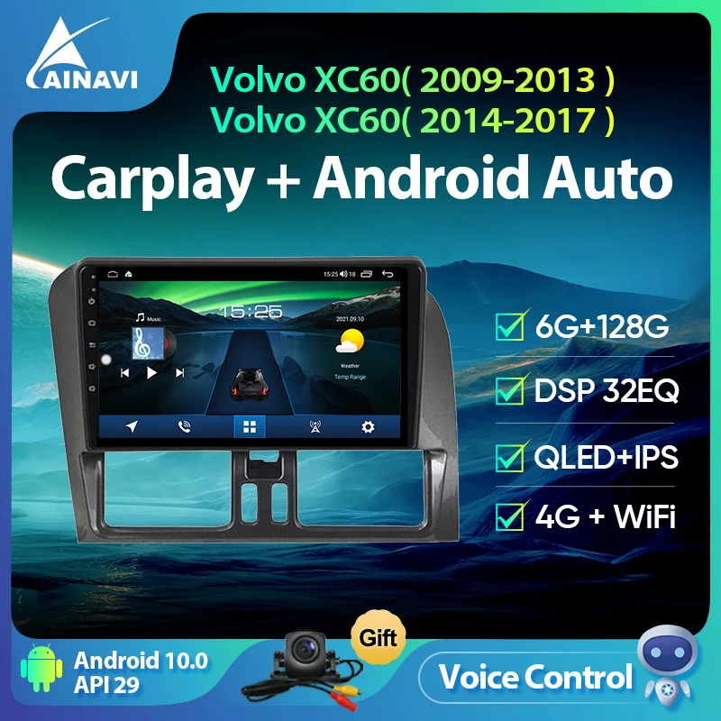 Автомобильный радиоприемник Ainavi Android 10 0 QLED экран для Volvo XC60 2009-2017 автомобильный