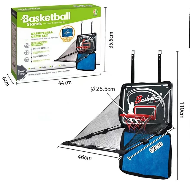 [ With 2 Basketballs + Inflatable Pump] Portable Storage Bag Hang a wall-mounted basketball board for repeated shooting training 5
