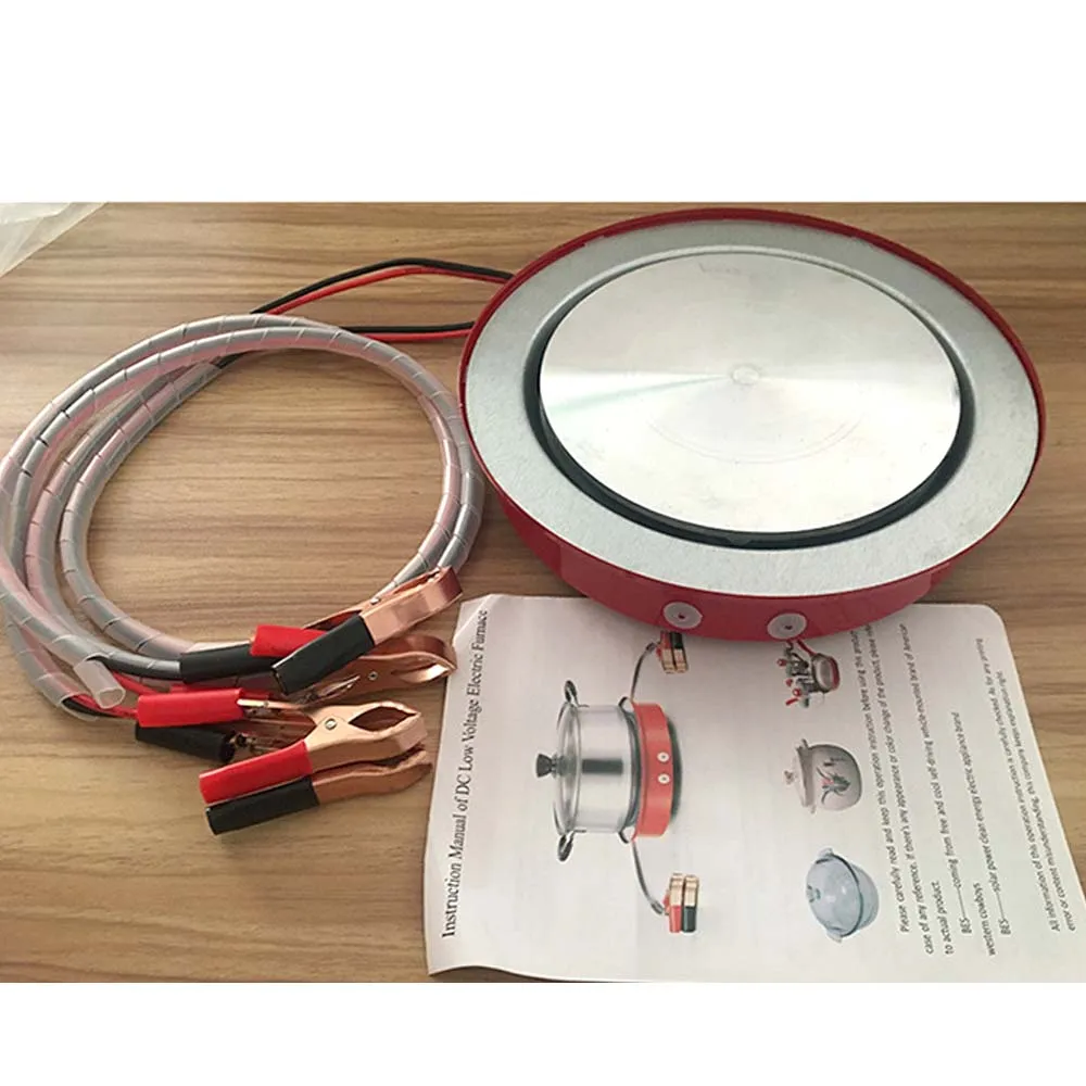Portable Electric Stove for Car, 12V DC Electric Furnace, Induction Cooker, Solar Energy, Outdoor Stove 4
