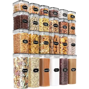 PRAKI Airtight Food Storage Containers Set with Lids -24 PCS BPA Free Kitchen & Pantry Organization Plastic Leak-proof Canisters 1