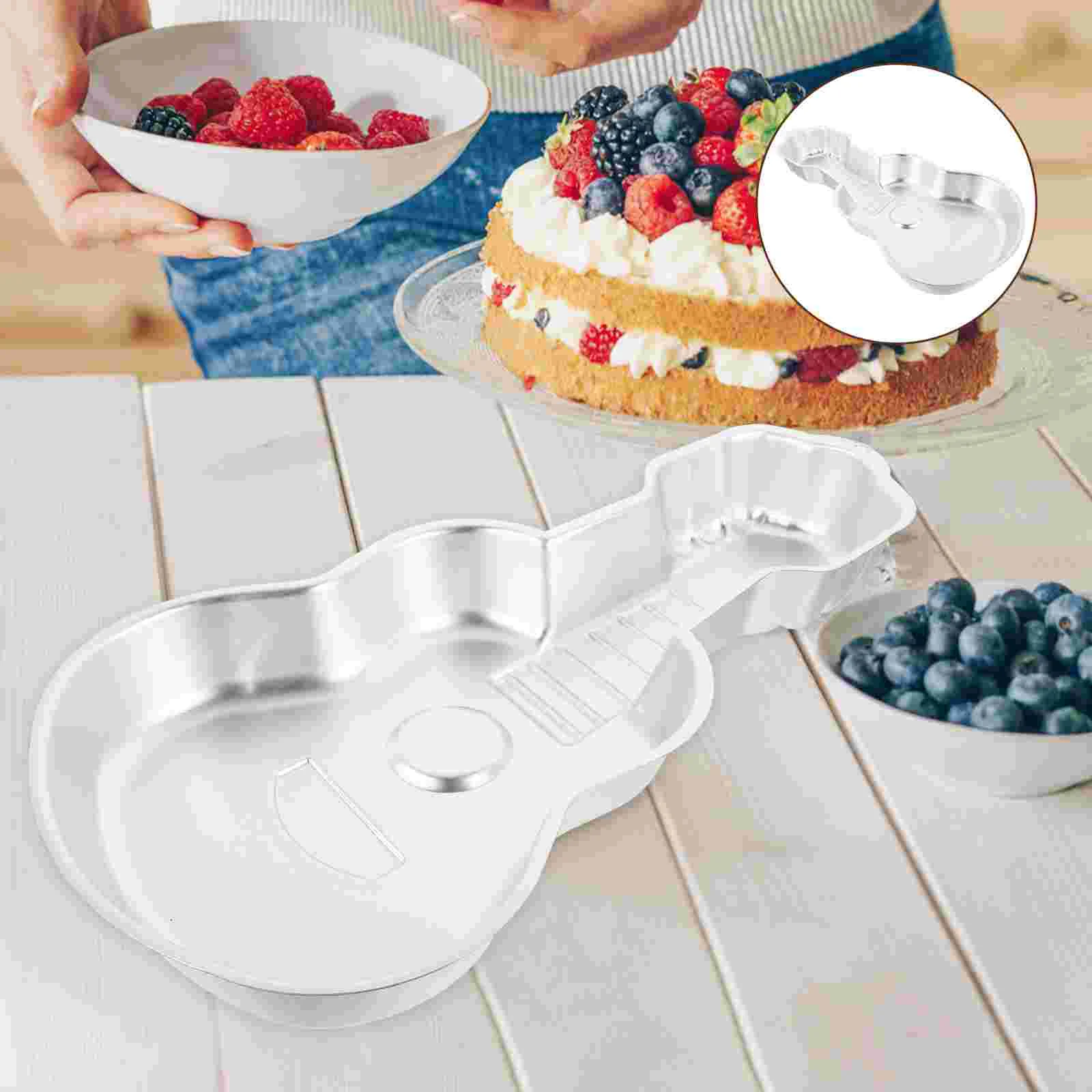 

European Style Aluminum Alloy Guitar Cake Mold Bread Pan Baking For Home Pudding Jelly DIY Toast Soap Guitar Shaped Supplies