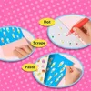 1Set Drawing Papers Squeegee Art Kids Paint Kit DIY Material Animal Pattern Color Scratch Painting Rainbow Dot 5