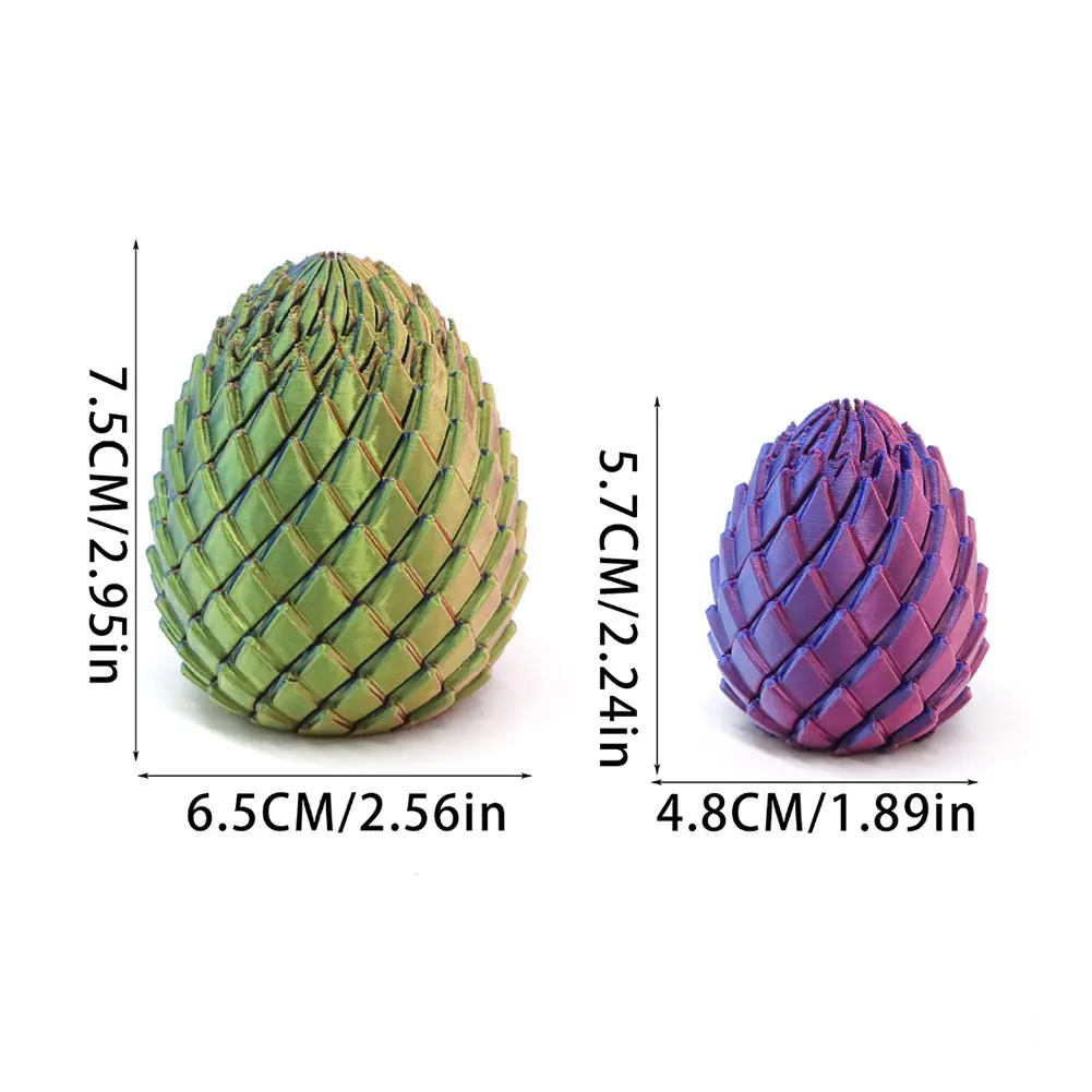 3D 프린팅된 드래곤 알 스트레스 해소 장난감, 관절 가동식 스트레칭 센서리 피..