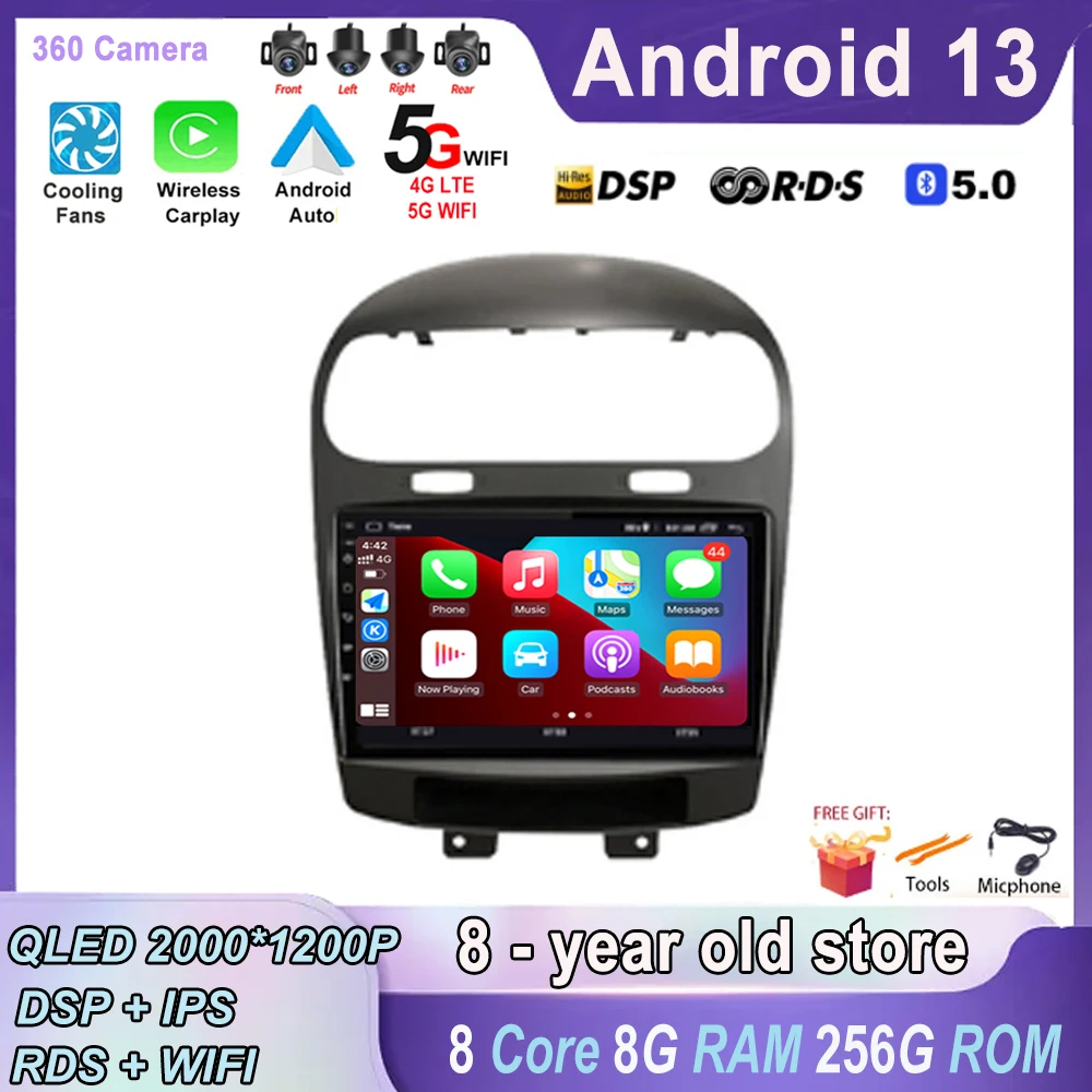 

for Dodge Journey Fiat Leap Freemont 2011-2020 Car Radio Multimedia Video Player GPS Navigation Auto Carplay Wifi GPS Stereo