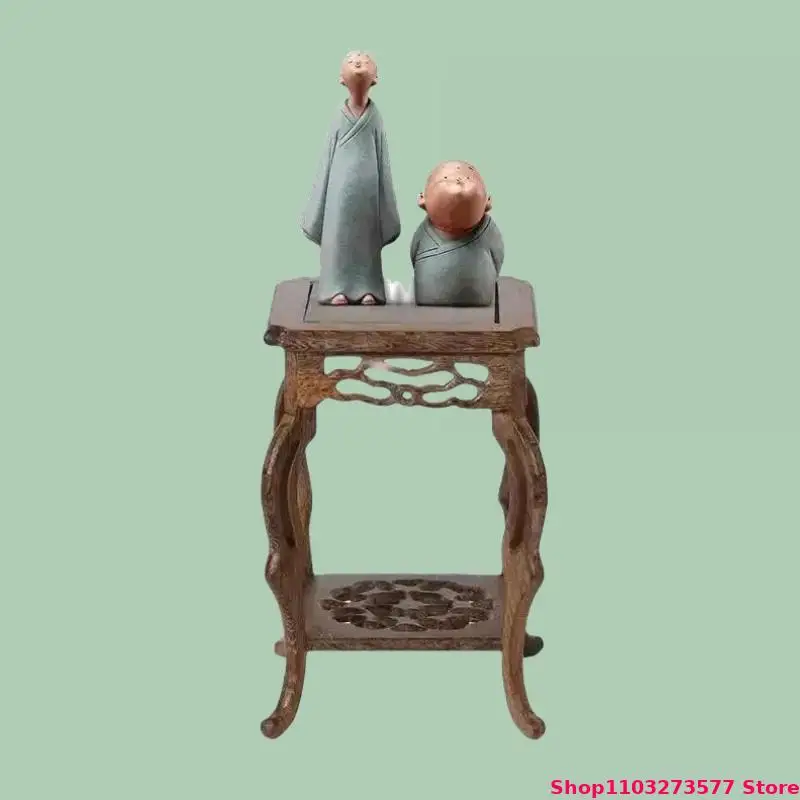 Natural Wooden Decorative Frame Home Flowerpot Vase Display Base Miniature Model Sculpture Base Attic Bonsai Plant Rack