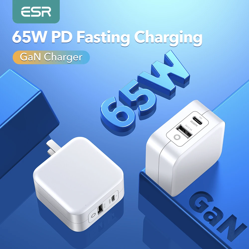 ESR65WGaNChargerQuickCharge30TypeCPDUSBChargerPortable