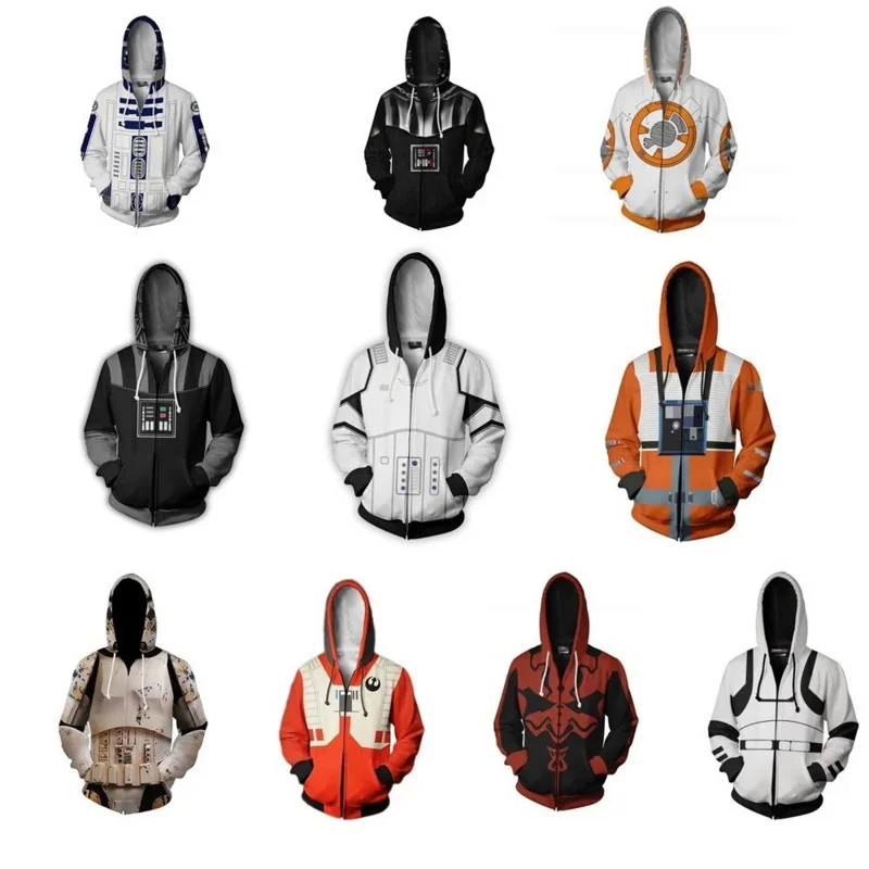 Costume Cosplay Felpe Con Cappuccio Stormtrooper Mandalorian Darth Vader Primavera Autunno Giacca Cappotto Da Uomo Per Adulti Top Halloween Party Prop