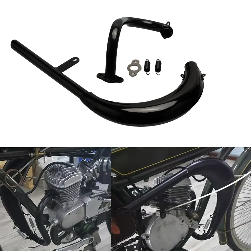 Muz Egzoz Modifiye Motosiklet Parçaları Susturucu 49/50cc 80cc 100cc Dirt Bike Bisiklet Scooter Gaz Motoru Kavisli Egzoz Borusu