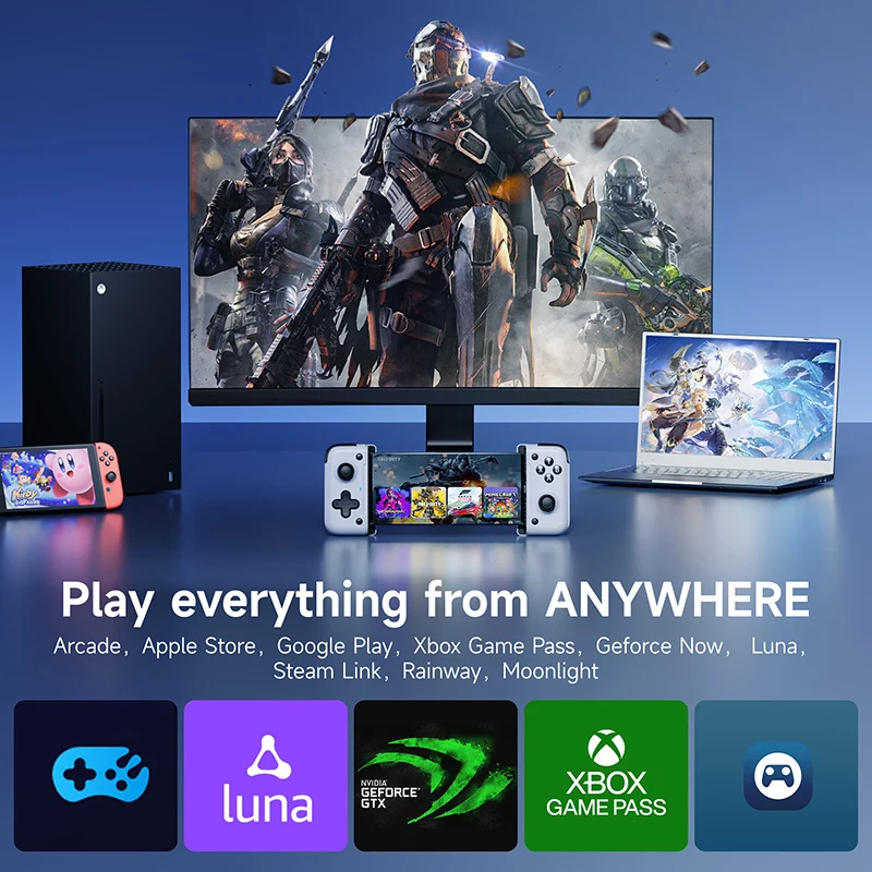 EasySMX M05 블루투스 C 타입 휴대폰 컨트롤러, 클라우드 게이밍 Xbox 게임 패스, 콜 오브 듀티, 케이스 지지대, 홀 이펙트