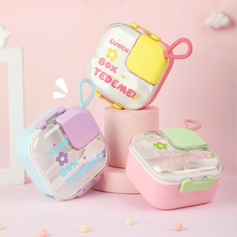 

Cute Cartoon Lunch Box Children Stainless Steel Bento Box with Tableware Kids Portable Food Storage Container for Picnic School