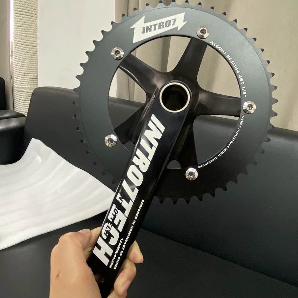 INTRO7TECH Fixie Bike Hollow One-piece Crankset Al-7075-T6 48
