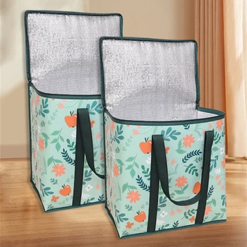 Insulated Reusable Grocery Bags,Collapsible Cooler Bag for Groceries,Heavy Duty Large Insulated Bag, Reusable Large Capacity Bag 1