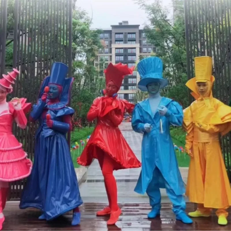 

Performance Art Rainbow Man Costume Live Sculpture Clothes Parade Props Scenic Spot Activity Colorful