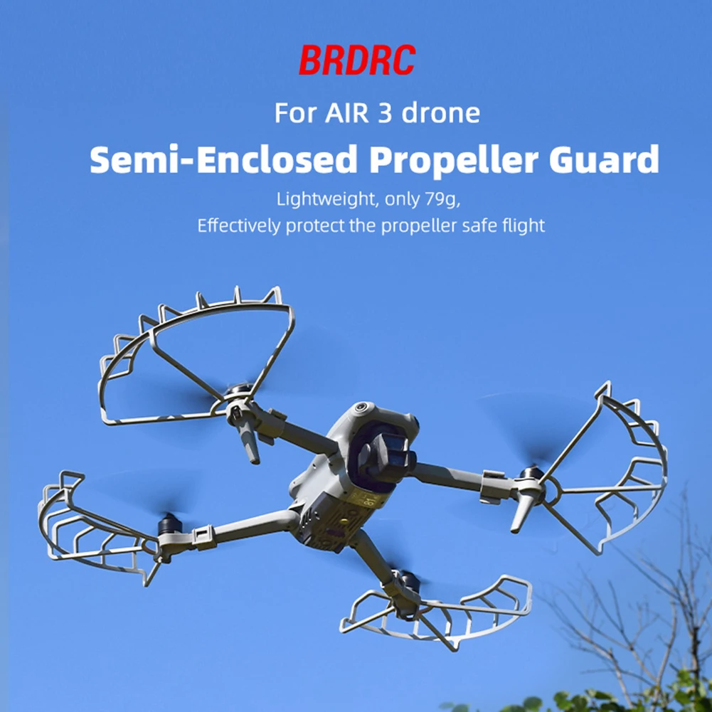 Détail du fixateur de lame d'hélice à dégagement rapide intégré à l'anneau de protection anti-collision pour DJI Mavic Air 3.