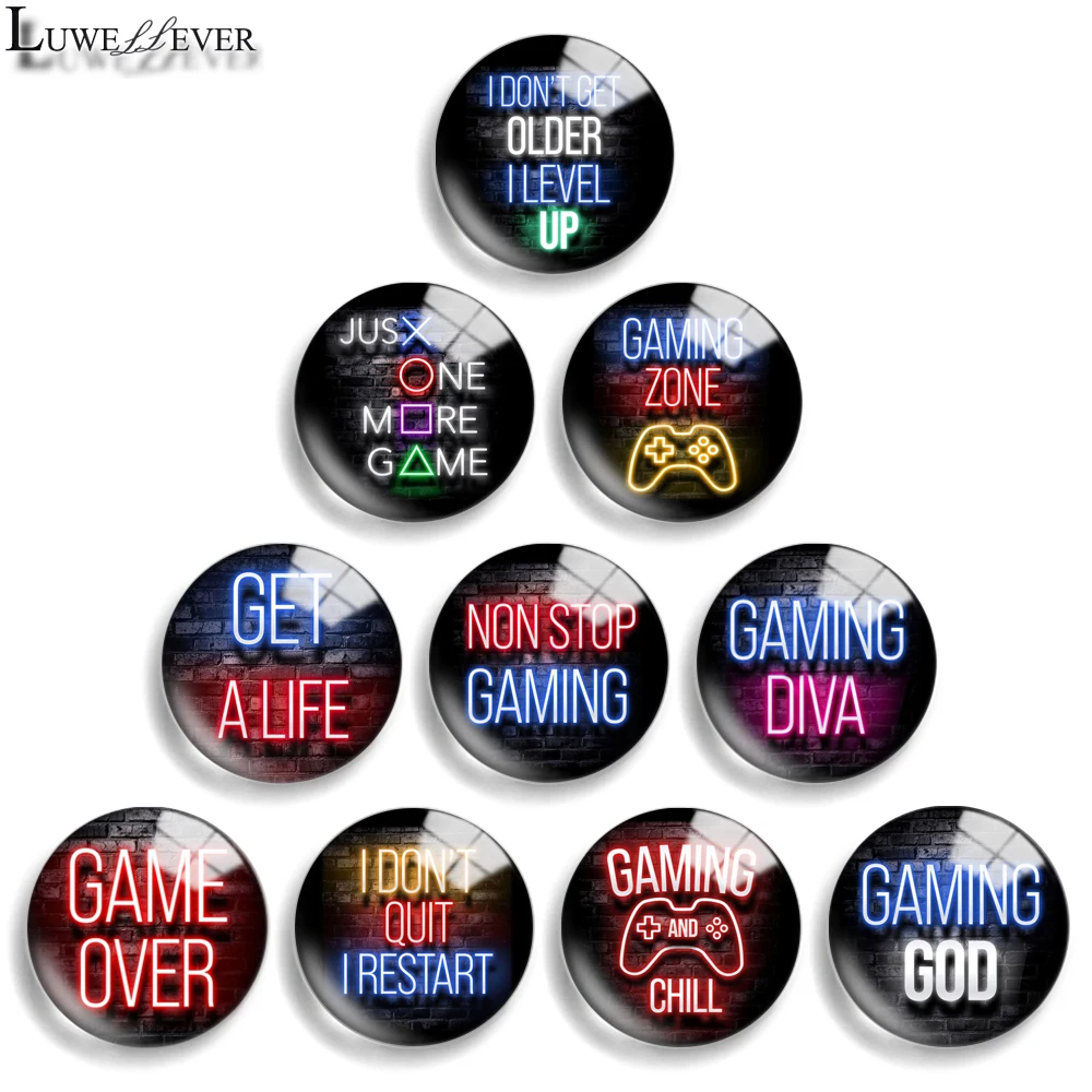 

12mm 14mm 20mm 25mm 30mm 40mm 761 Gaming God Mix Round Glass Cabochon Jewelry Finding 18mm Snap Button Charm Bracelet