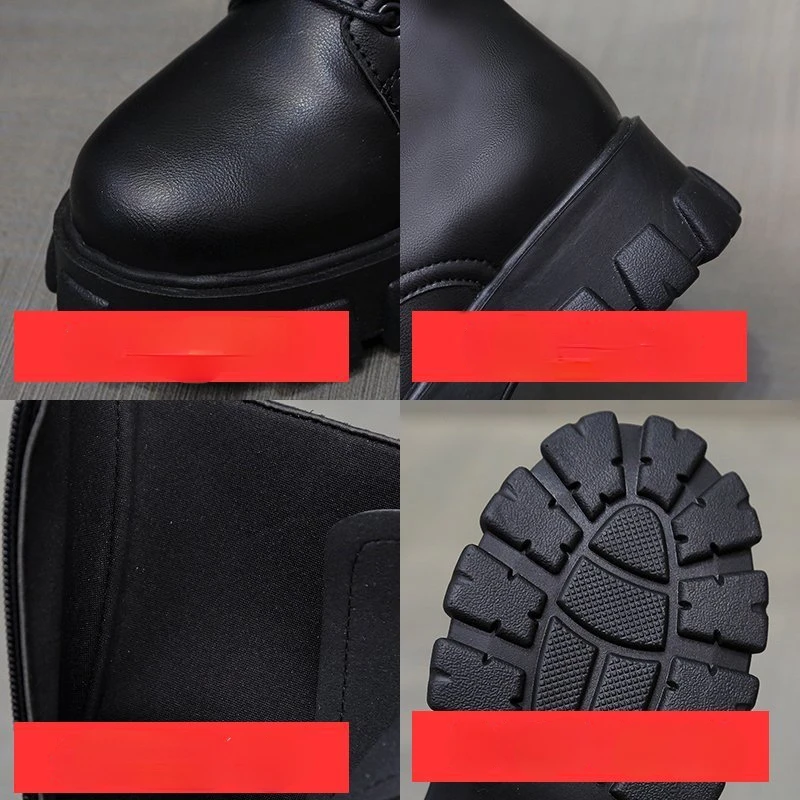 2022 Winter New Women Casual Boots Fashion Warm Boots Top Quality Pu Leather Black White Platform Motorcycle Boots Size 35-40