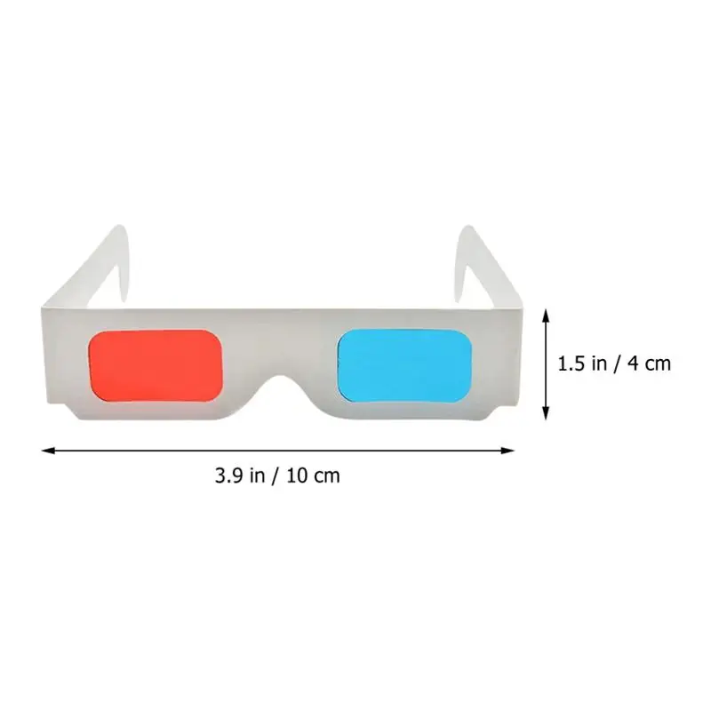 50pcs Universal Paper Anaglyph 3D Glasses Paper 3D Glasses View Anaglyph Red/Blue 3D Glass For Movie Video Card