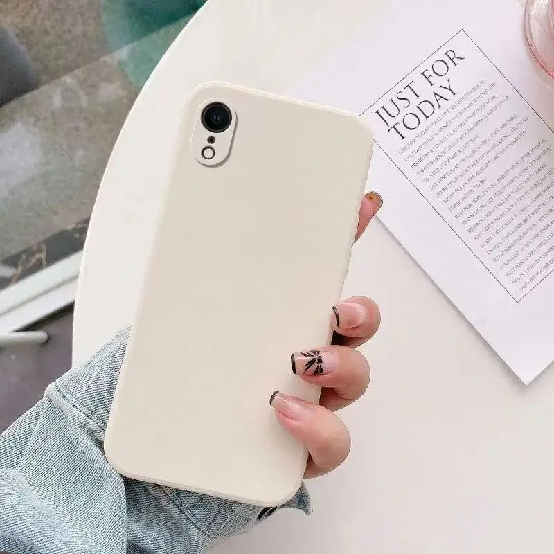 Liquid Silicone Phone Case for For iPhone XR X XS Max Matte Basic Cover Caqas