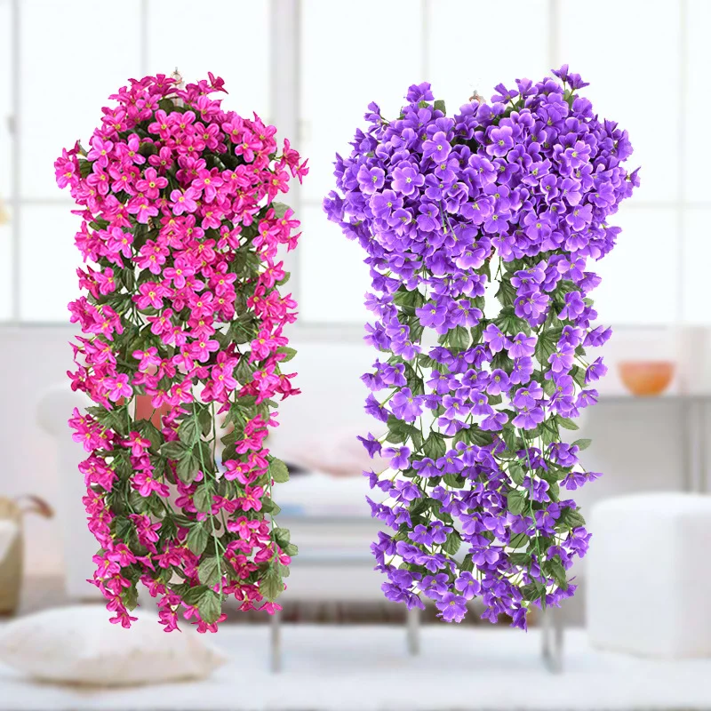 

Violet Artificial Flower Party Home Decoration Simulation Valentine's Day Wedding Wall Hanging Basket Flower Orchid fake Flower
