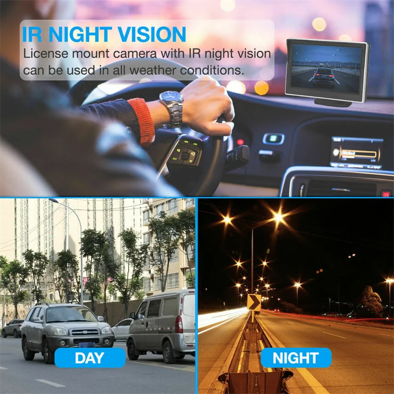 Backup Camera Wireless Car Rear View HD Parking System Night Vision + 5" Monitor