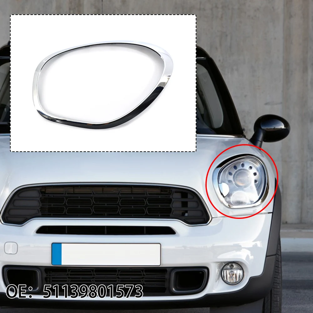 

1pcs Car Headlight Lamp Chrome Bezel Ring Trim For MINI Cooper R60 Countryman 2011-2016 51139801573 Driver Side Headlight Frame