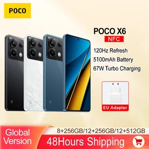 POCO X6 5G Smartphone Global Version NFC 6.67" 120Hz Flow AMOLED Display Snapdragon 7s Gen 2 64MP Camera 67W Turbo Charging