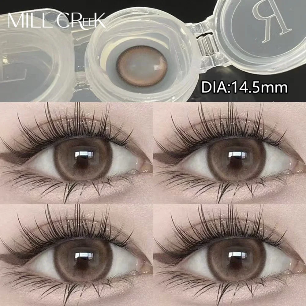 

Контактные линзы для глаз MILL CREEK коричневого цвета, 1 пара, линзы для коррекции близорукости, натуральные контактные линзы для глаз, быстрая доставка в год