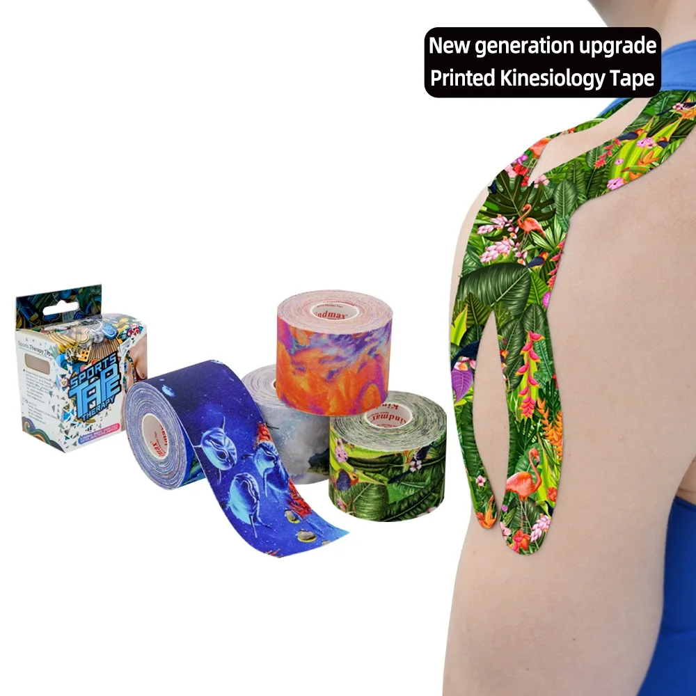 KindmaxDigitalPrintingElasticColorfulKinesiologyTapeforSports