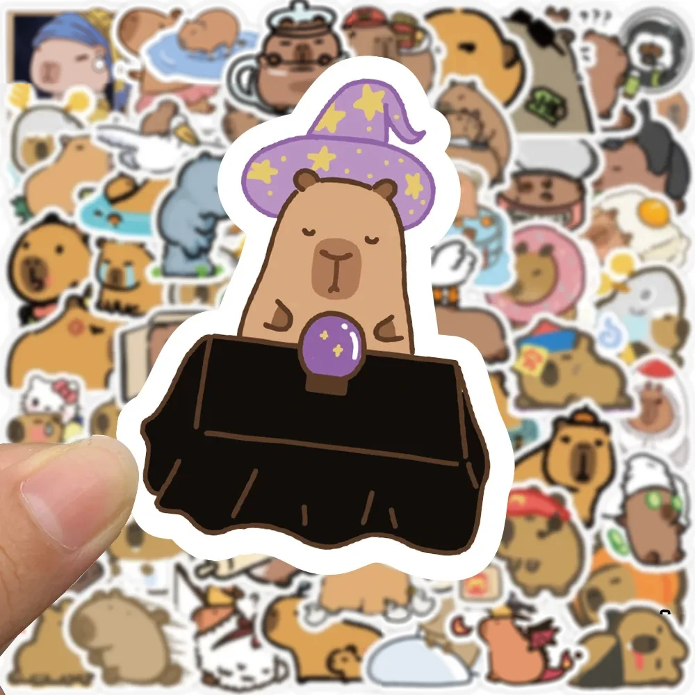 10/30/50/100pcs Kawaii 동물 Capybara 낙서 스티커 노트북 노트북 전화 가방 일기 방수 스티커 어린이 장난감