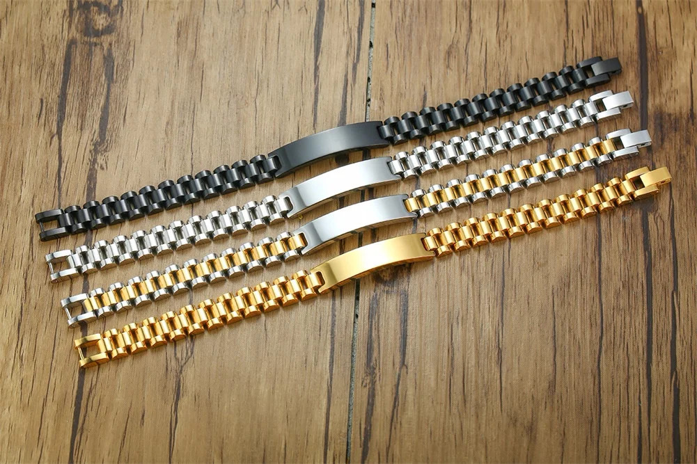 EDLE ARMBAND, MÄNNER ROLLIE KETTE LINK ARMBÄNDER EDELSTAHL ARMBAND ARMBAND MÄNNER LUXUS BAND SCHMUCK – Detail 14