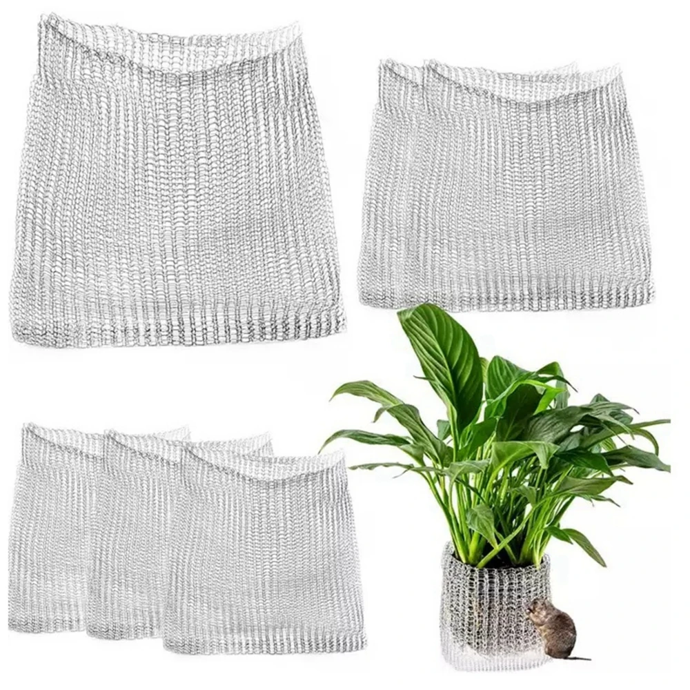 6pcs Root Protector Wire Baskets Root Protector Plants Baskets Cord Protector Woven Baskets Stainless Steel Outdoor Cover 6