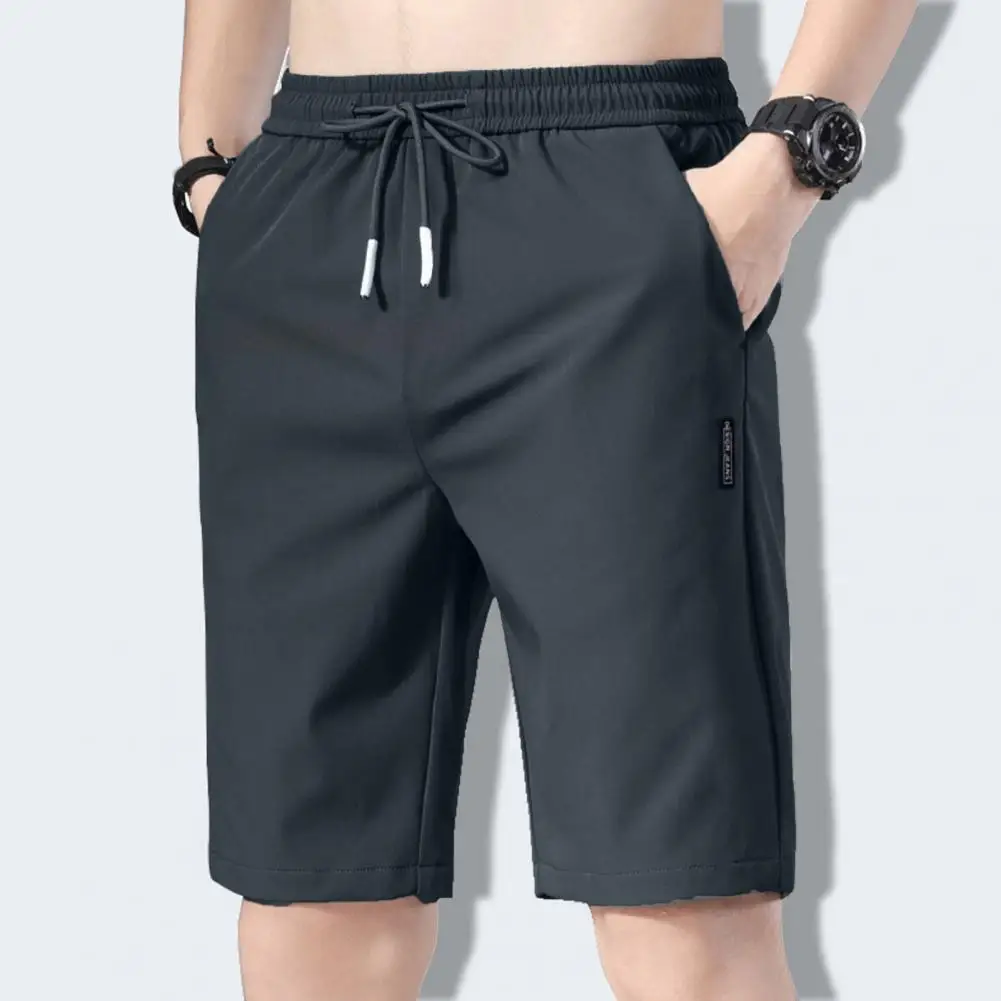 

Summer Casual Shorts Men Ice Silk Elastic Waist Short Pants Breathable Beach Shorts Straight Leg Casual Men Shorts Boardshorts