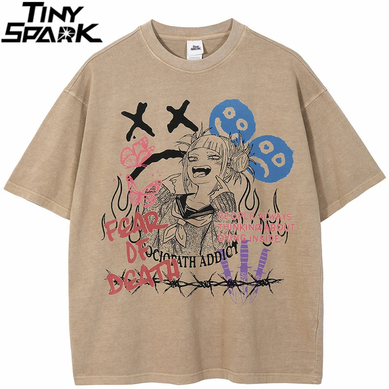 Camiseta estilo Hip Hop para hombre, camisa de manga con estampado de letras de chica, Harajuku, de algodón, 2023|Camisetas| - AliExpress