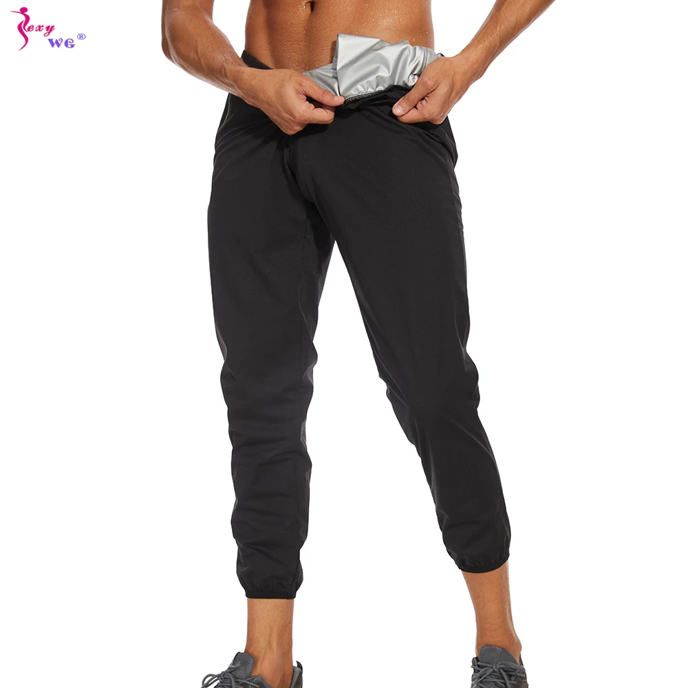 

SEXYWG Sauna Sweat Pants Men Weight Loss Fat Burning Trousers Slimming Fitness Leggings Leg Slimmer Workout Male Body Shaper