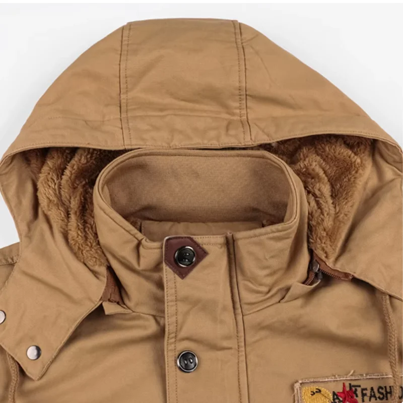 Thick Medium Length Washed Cotton Jacket Added Fleece Cotton Jacket Oversized Loose Stand Up Collar Warm Windproof Comfor