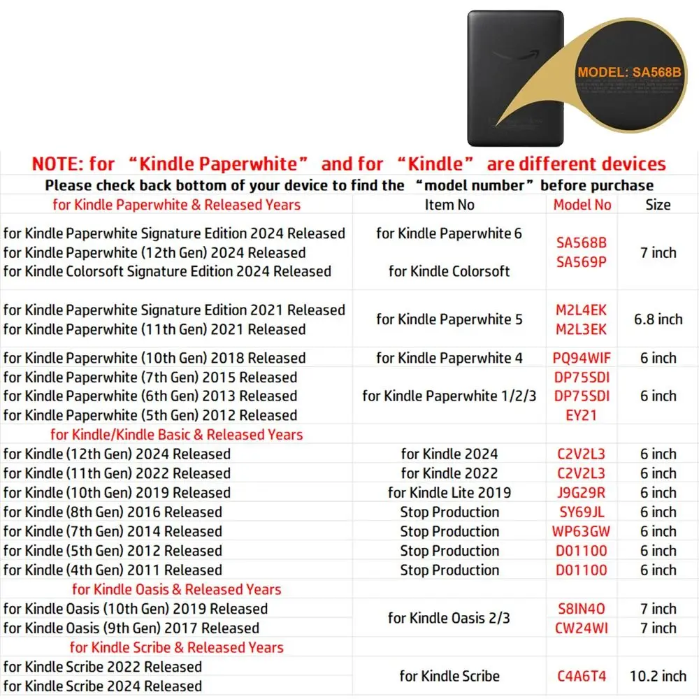 New 12th Gen 6 6.8 7 inch Storage Bag Anti Scratch e-Reader Protective Sleeve Wear Resistant Shockproof Carrying Case