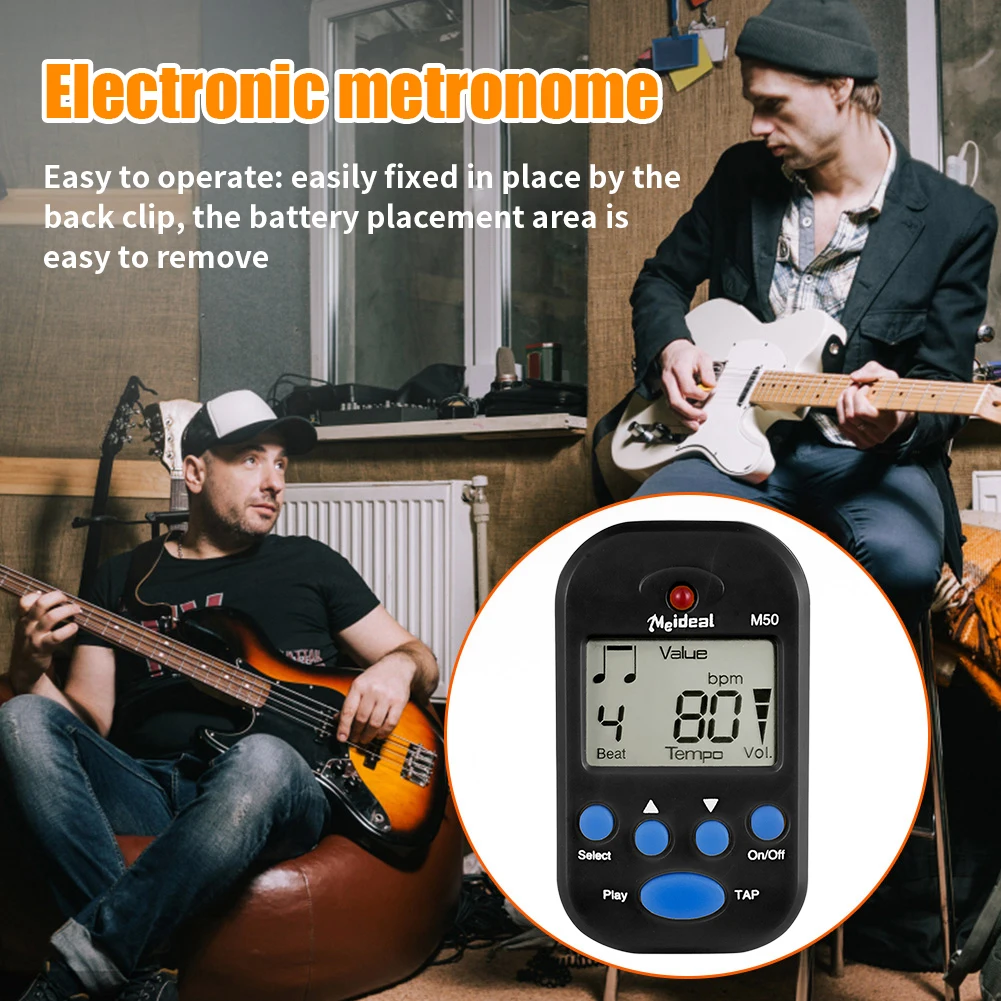 Professional Clip-On Digital Metronome and Tuner with Dual-Channel Earphone Output